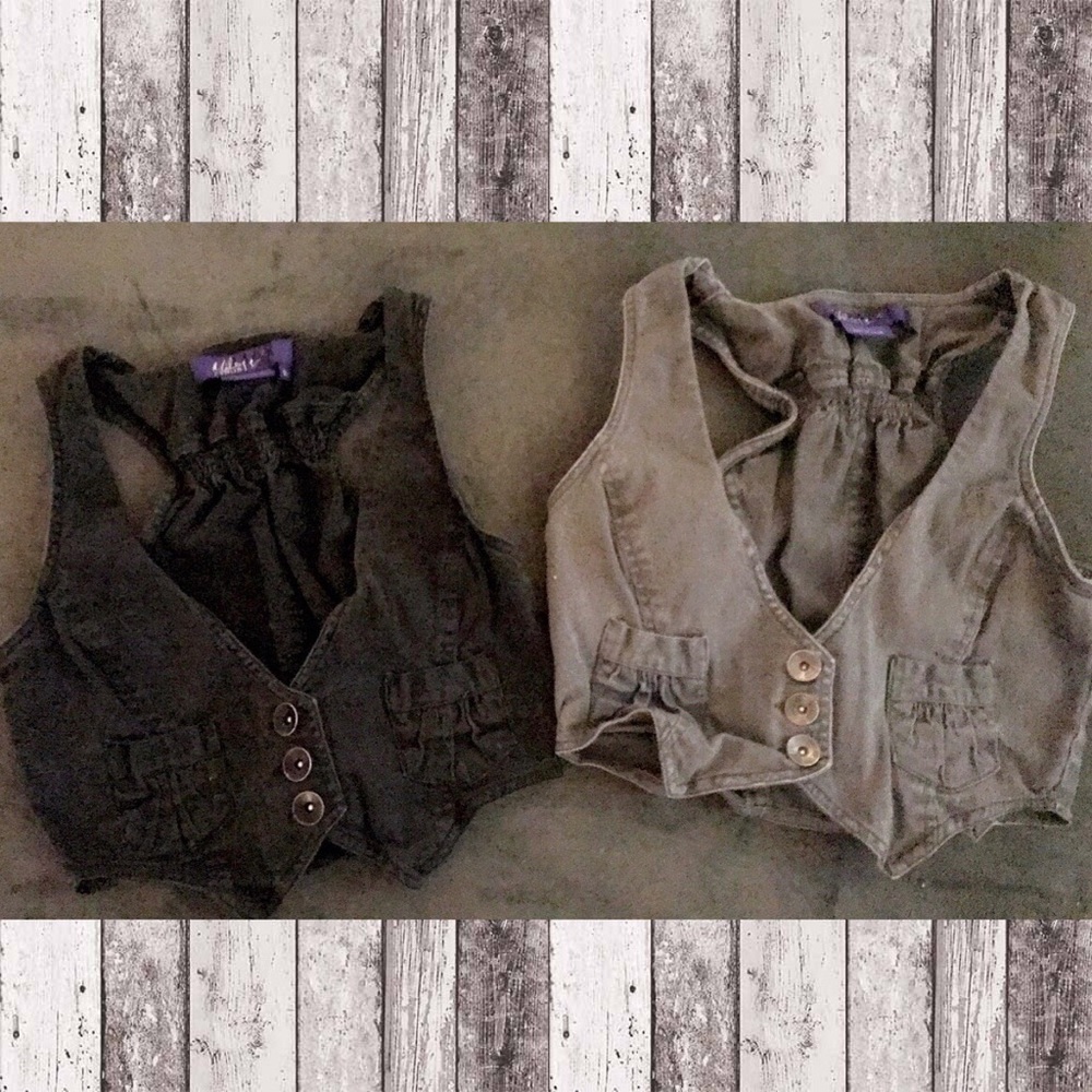 Black & Grey Denim Vests